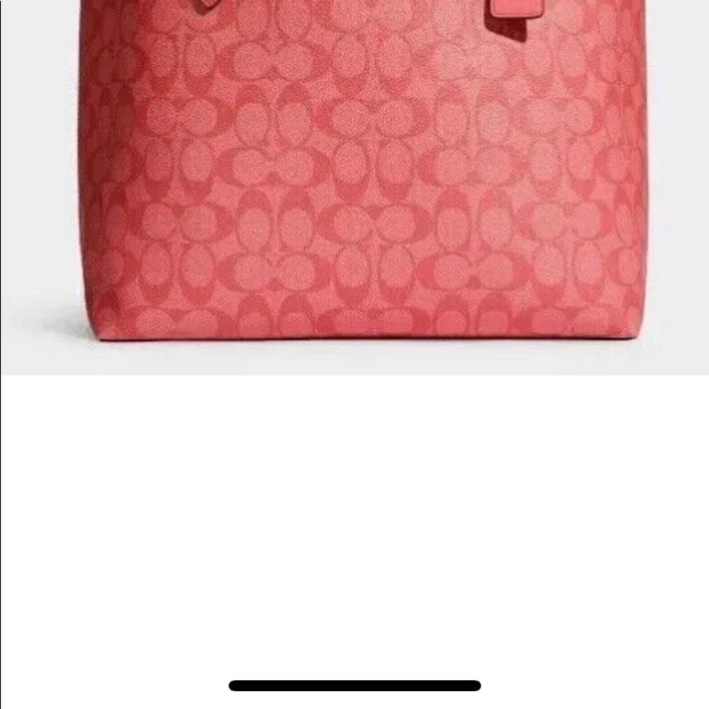 COPY - Brand in WT Coach city tote in pink lemonade color. Floral interior.